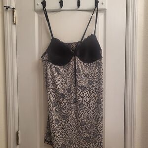 Ambrielle‎ Black and Cream Patterned Chemise